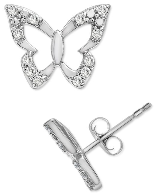 Wrapped Diamond Butterfly Stud Earrings 1/10 ct. t.w. in 14k Created for