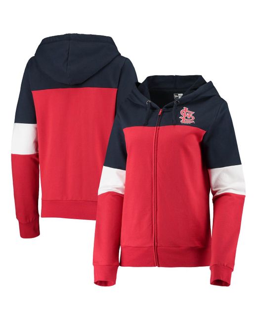 New Era St. Louis Cardinals Colorblock French Terry Full-Zip Hoodie