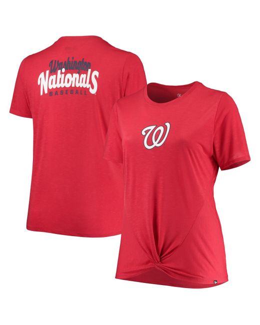 New Era Washington Nationals Plus 2-Hit Front Knot T-shirt