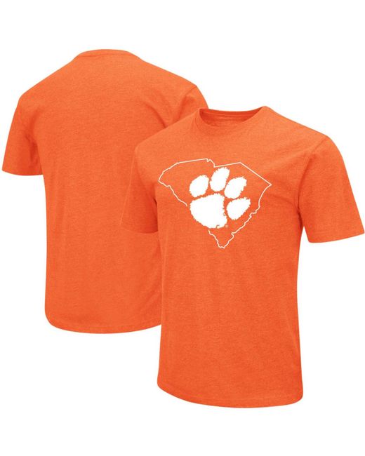 Colosseum Heathered Clemson Tigers State Outline T-shirt