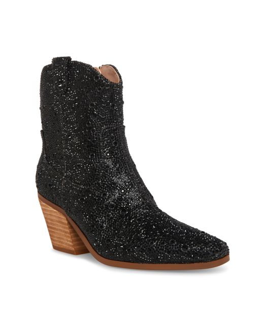 Betsey Johnson Diva Embellished Western Booties Shoes