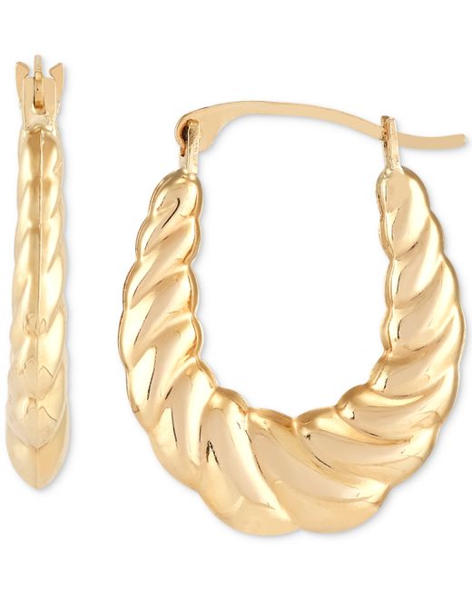 Macy's Scalloped Oval Hoop Earrings in 10k Gold