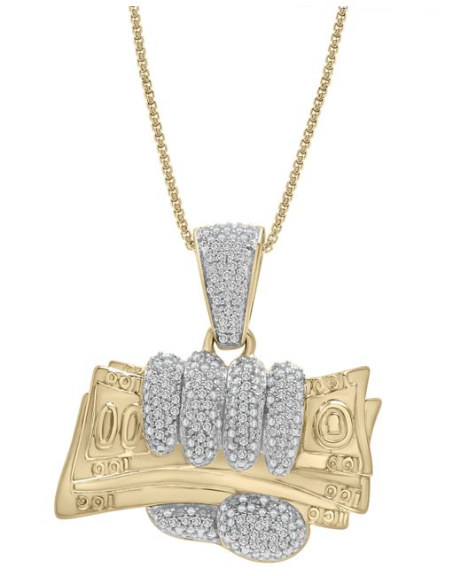 Macy's Diamond Hand with Money 22 Pendant Necklace 1/2 ct. t.w. in 14K Gold-Plated Sterling