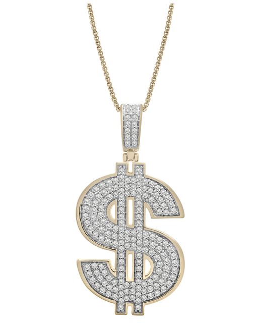Macy's Diamond Dollar Sign 22 Pendant Necklace 1/2 ct. t.w. in 14K Gold-Plated Sterling