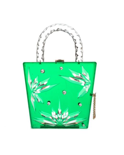 Milanblocks Top Handle Emerald Cut to Clear Lucite Acrylic Handbag