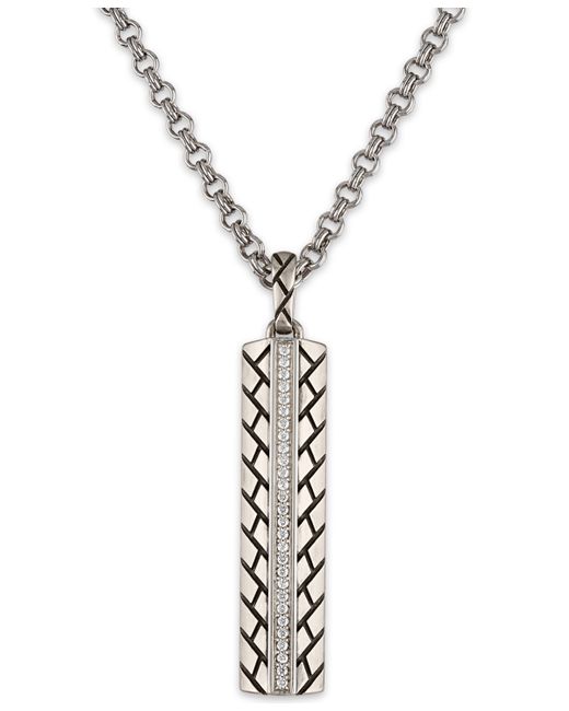 Esquire Men's Jewelry Diamond Brick 22 Pendant Necklace 1/4 ct. t.w. in Sterling Created for