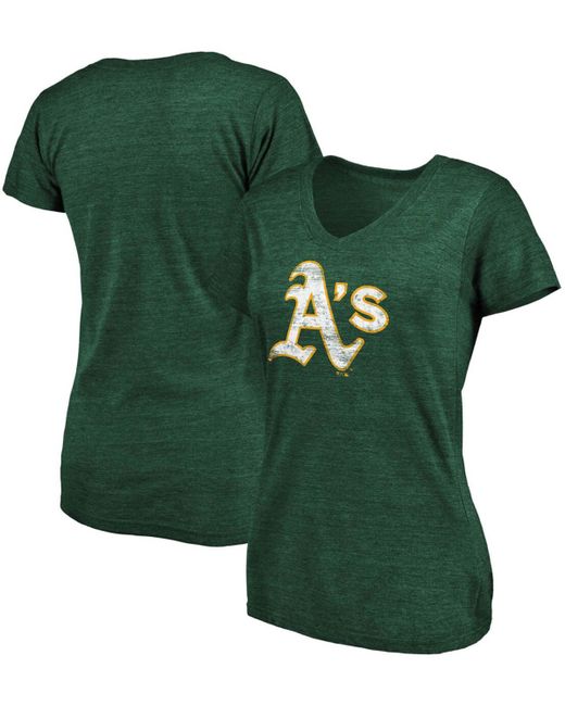 Fanatics Plus Oakland Athletics Core Weathered Tri-Blend V-Neck T-shirt