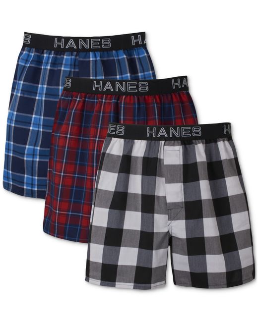 Hanes 3-Pk. Ultimate Comfort Flex Fit Stretch Woven Boxers