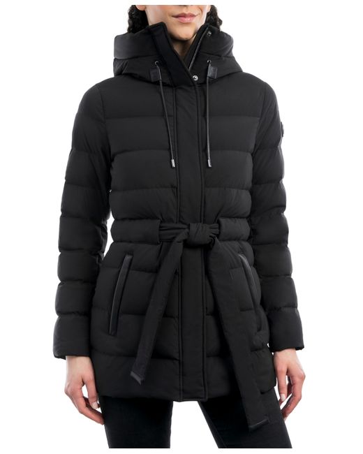 Michael Kors Michael Belted Hooded Down Puffer Coat