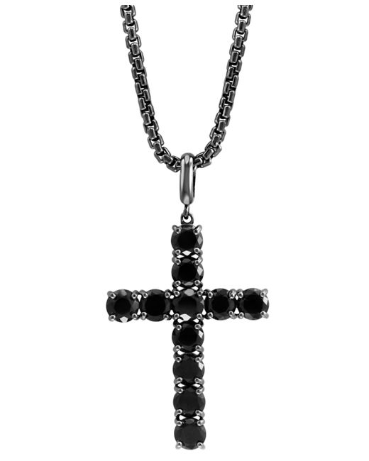 Effy Collection Effy Black Spinel 22 Pendant Necklace in Rhodium-Plated
