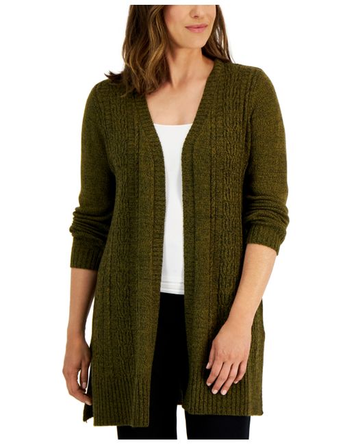 Karen Scott Cable-Knit Duster Cardigan Created for