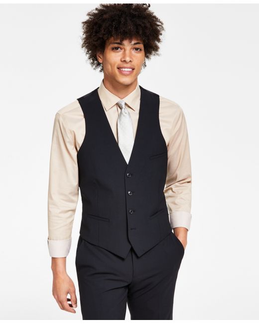 Bar III Slim-Fit Solid Wool Suit Vest Created for