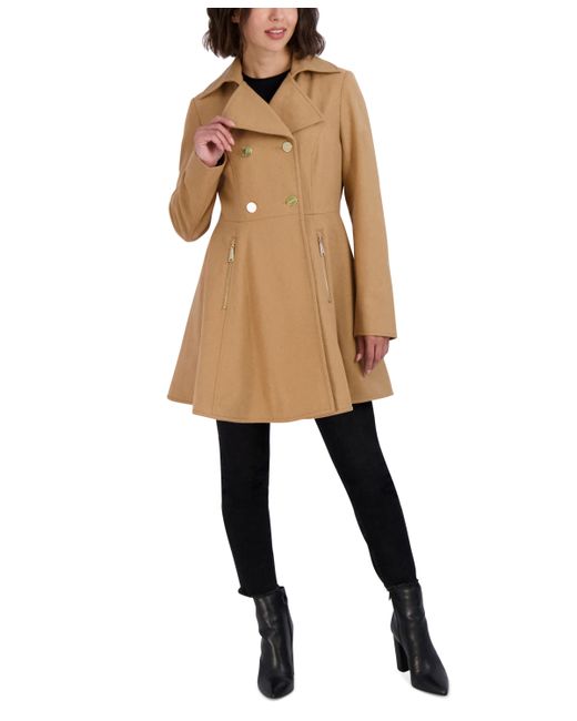 Laundry by Shelli Segal Double-Breasted Skirted Coat
