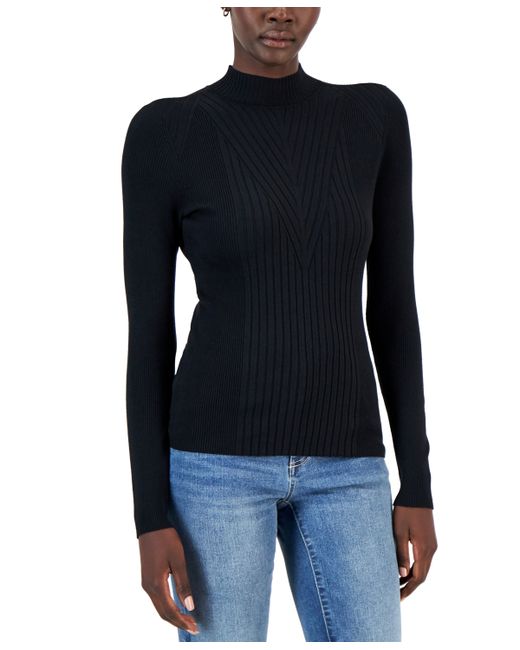 INC International Concepts Mock Neck Knit Ribbed Sweater Created for