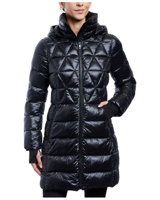 AK Anne Klein Hooded Packable Puffer Coat