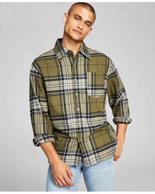 And Now This Regular-Fit Plaid Flannel Shirt