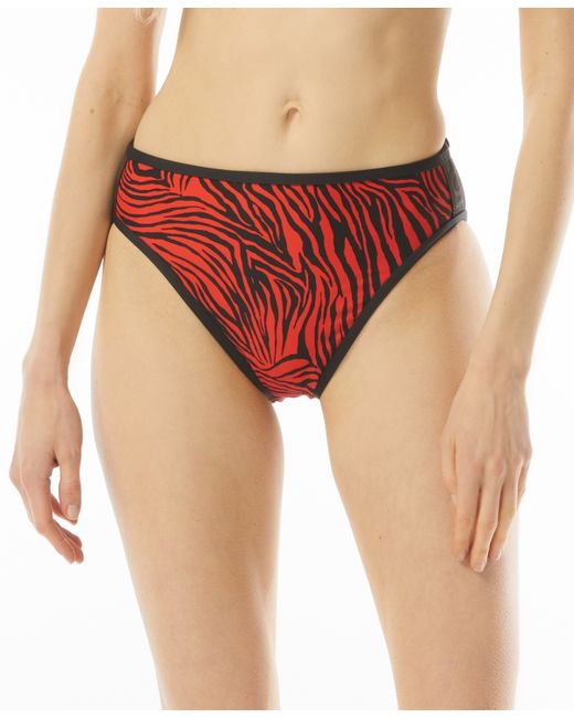 Michael Kors Michael Printed High Leg Bikini Bottoms Swimsuit