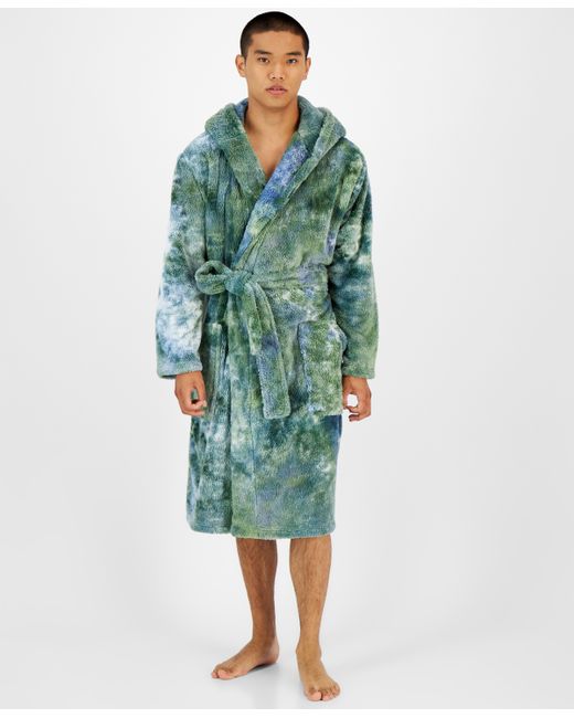 Sun + Stone Tie-Dyed Hooded Fleece Robe Created for