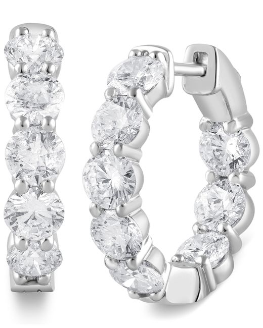 Badgley Mischka Lab Grown Diamond In Out Hoop Earrings 5 ct. t.w. in 14k