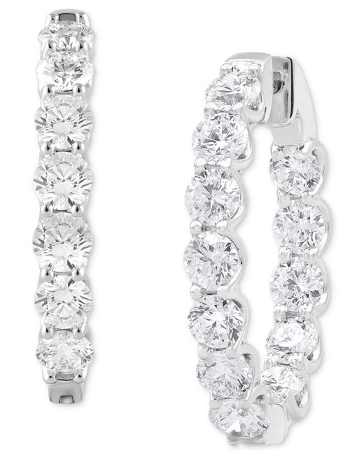 Badgley Mischka Lab Grown Diamond In Out Hoop Earrings 10 ct. t.w. in 14k