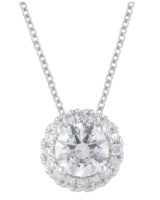 Badgley Mischka Lab Grown Diamond Halo 18 Pendant Necklace 1-1/5 ct. t.w. in 14k