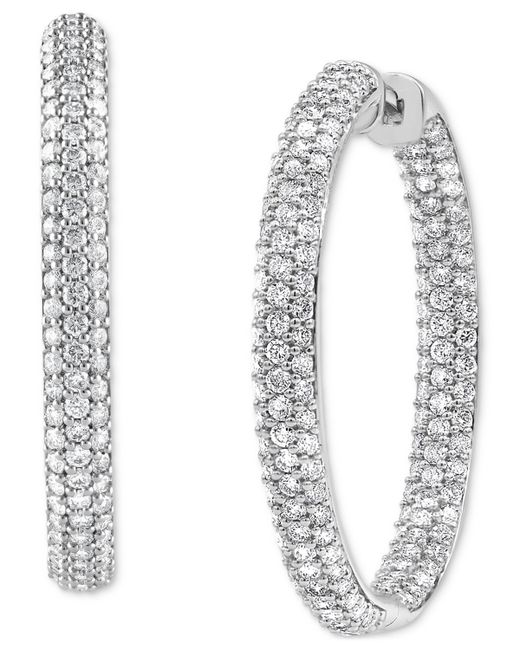 Badgley Mischka Lab Grown Diamond In Out Medium Hoop Earrings 3 ct. t.w. in 14k