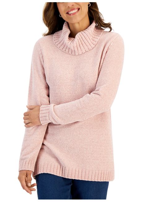 Karen Scott Chenille Cowlneck Sweater Created for