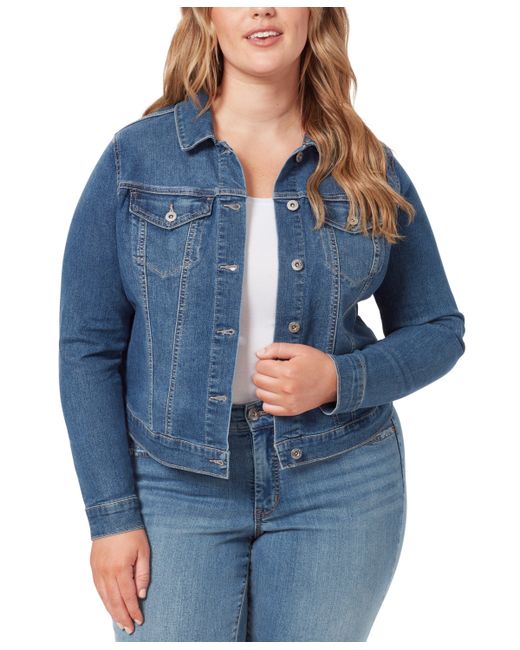 Jessica Simpson Trendy Plus Pixie Long Sleeve Denim Jacket