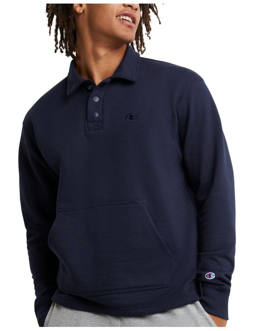 Champion Powerblend Classic-Fit Long-Sleeve Rugby Shirt