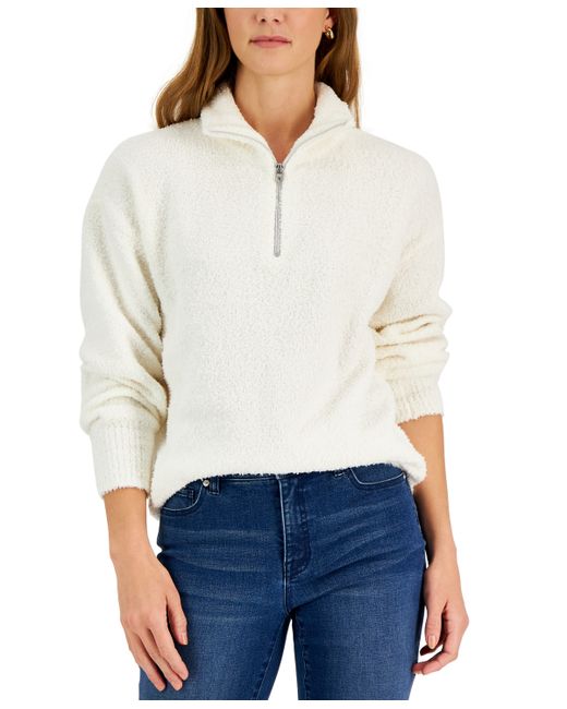 Style & Co Solid Mock-Neck Quarter-Zip Sweater Created for