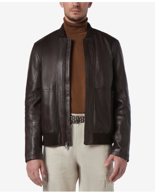 Marc New York MacNeil Smooth Leather Bomber Jacket