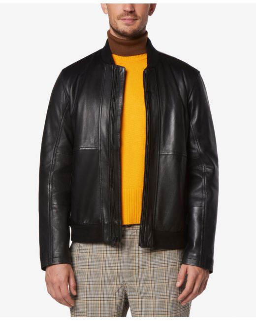 Marc New York MacNeil Smooth Leather Bomber Jacket