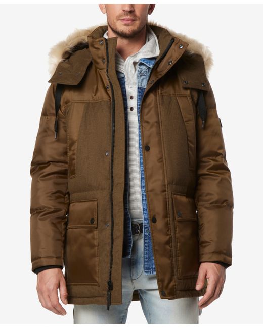 Marc New York Tripp Oxford Poly Faux Wool Combo Down Parka