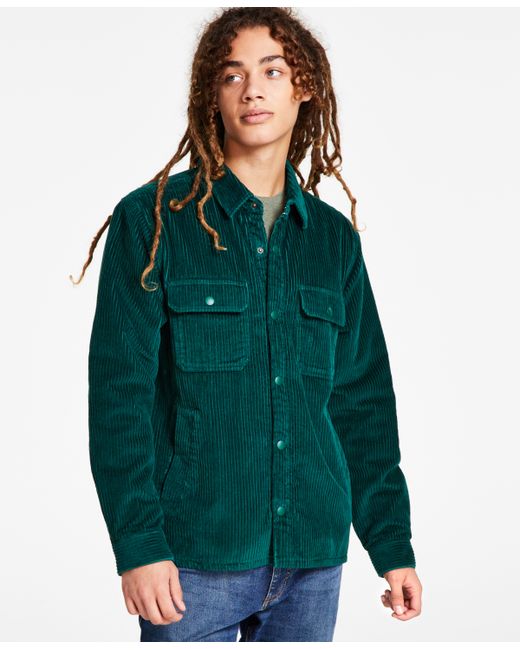 Sun + Stone Nigel Regular-Fit Solid Fleece-Lined Corduroy Shirt Jacket Created for