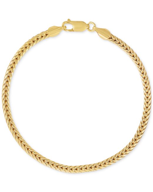 Esquire Men's Jewelry Squared Franco Link Chain Bracelet in 14k Plated Sterling Silver Created for