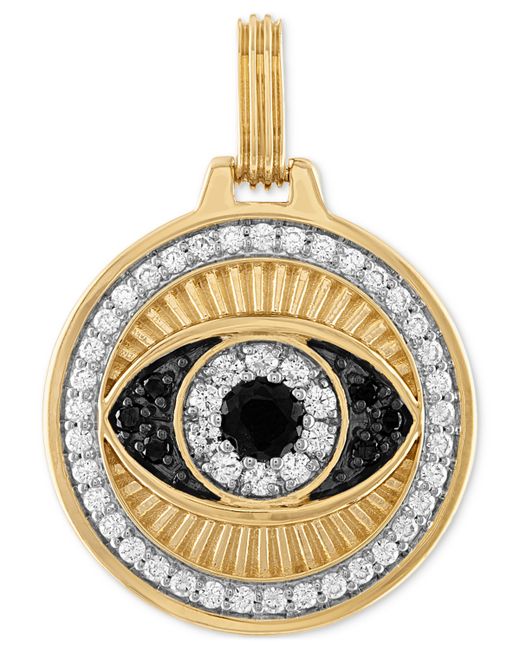 Esquire Men's Jewelry Cubic Zirconia Evil Eye Pendant in 14k Gold-Plated Sterling Created for