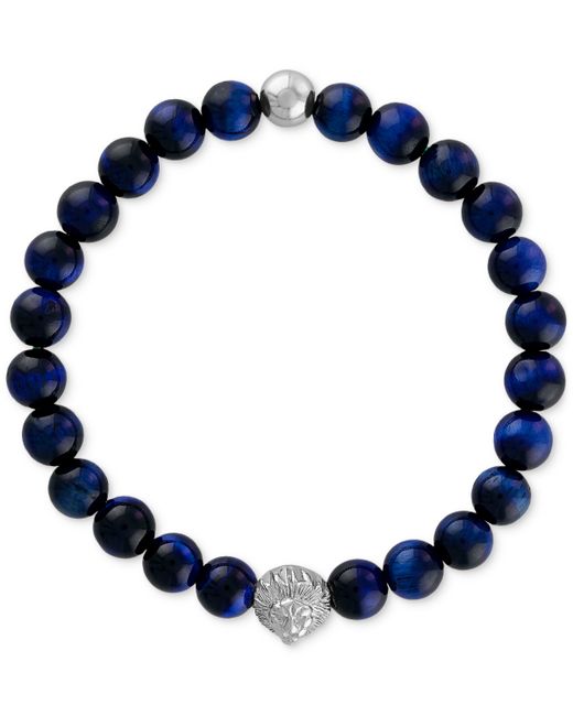 Esquire Men's Jewelry Onyx Lion Bead Stretch Bracelet in 14k Gold-Plated Sterling Silver Also Created for