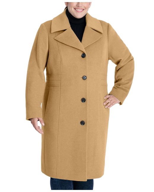 AK Anne Klein Plus Single-Breasted Walker Coat Created for