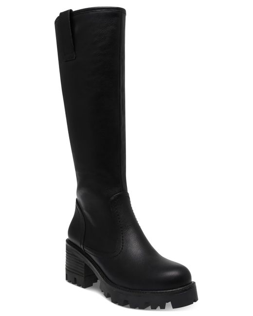 Dolce Vita Mya Stacked-Heel Lug-Sole Riding Boots Shoes