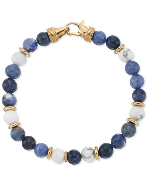 Legacy For Men By Simone I. Legacy for by Simone I. Smith Agate Bead Stretch Bracelet in Gold-Tone Ion-Plated Stainless Steel