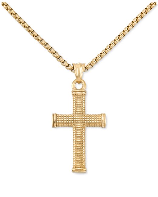 Legacy For Men By Simone I. Legacy for by Simone I. Smith Textured Cross 24 Pendant Necklace in Ion-Plated Stainless Steel