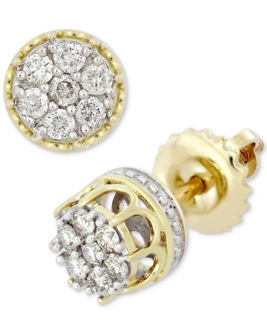 Macy's Diamond Cluster Stud Earrings 1/6 ct. t.w. in 10k