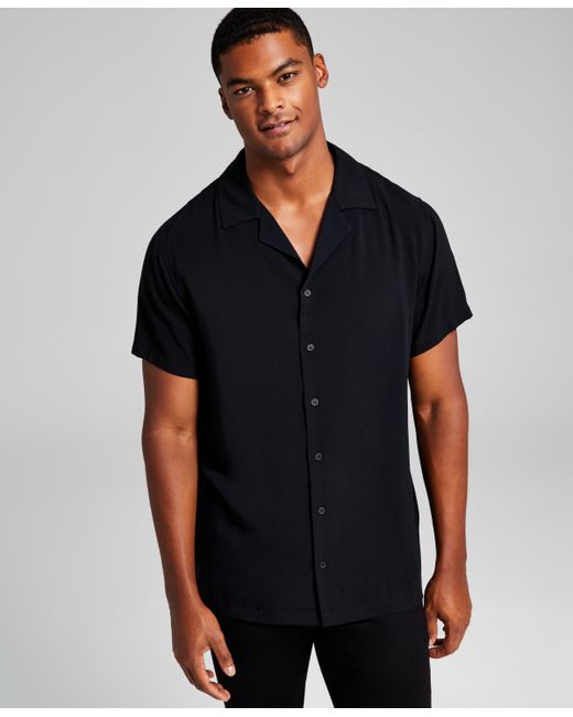 And Now This Solid Short-Sleeve Button-Up Camp Shirt
