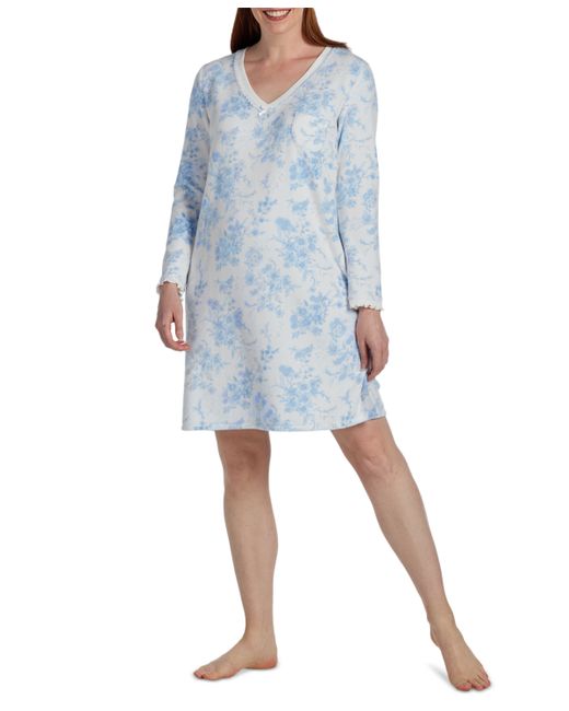 Miss Elaine Print Long-Sleeve Nightgown