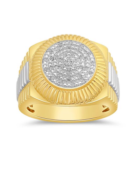 Macy's Diamond Two-Tone Circle Cluster Style Ring 1/10 ct. t.w. in 18k Gold-Plate Sterling Also
