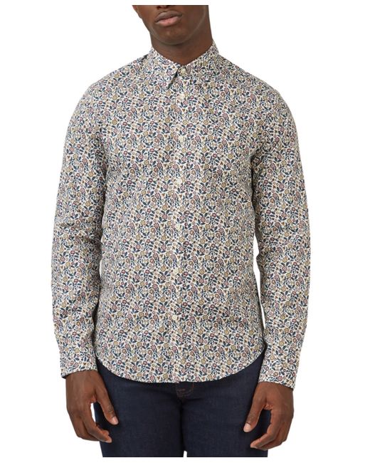 Ben Sherman Multi-Colored British Floral-Print Shirt