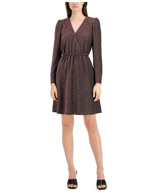 INC International Concepts Metallic Knit A-Line Dress Created for