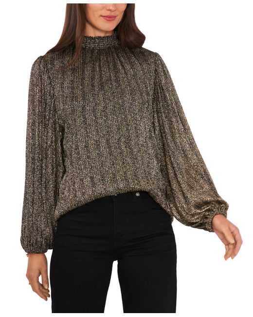 Vince Camuto Smocked Neck Puff-Sleeve Top