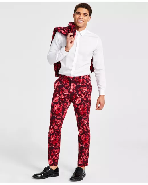 INC International Concepts Roscoe Slim-Fit Print Suit Pants Created for