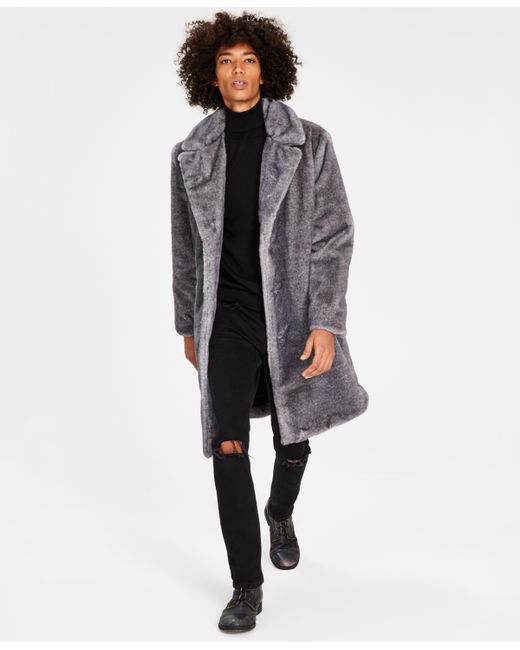 INC International Concepts Elton Classic-Fit Frosted Tip Faux-Fur Coat Created for